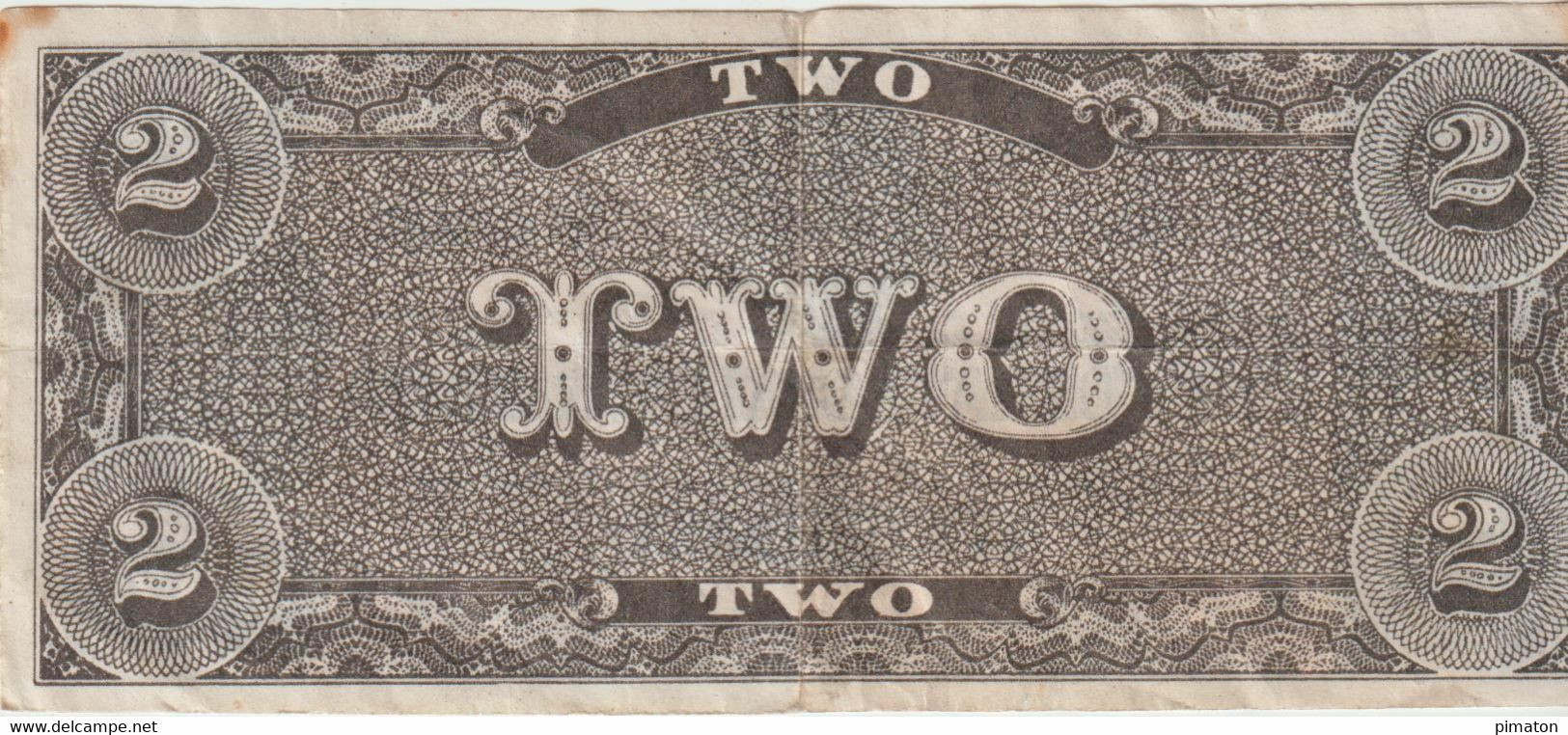 TWO DOLLARS 1862 - Devise De La Confédération ( 1861- 1864 ) - Confederate (1861-1864)