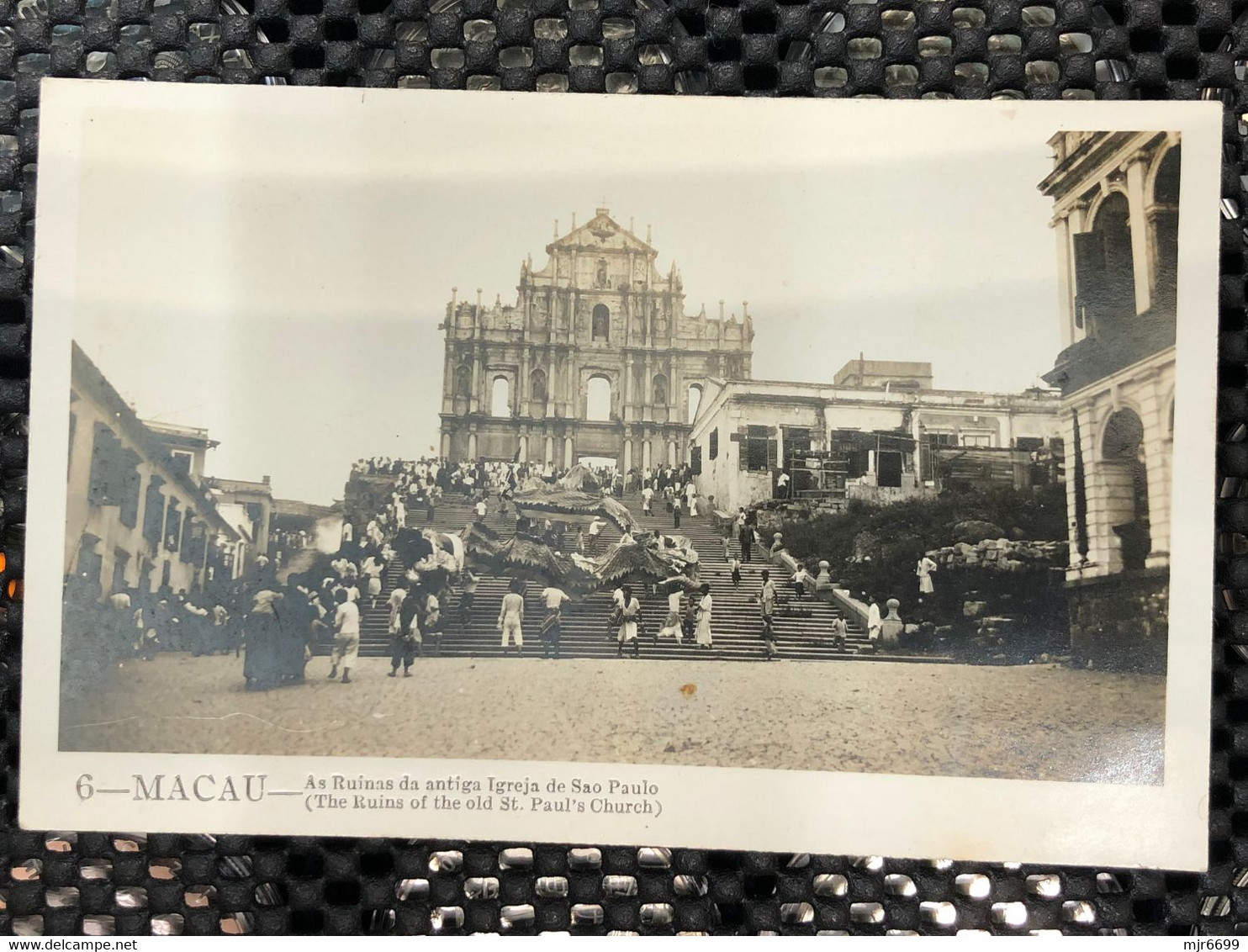 MACAU PICTURE POST CARD VIEW NO. 6- THE RUINS OF THE OLD ST. PAUL CHURCH.  PRINTED BY PO MAN  LAU - Macao