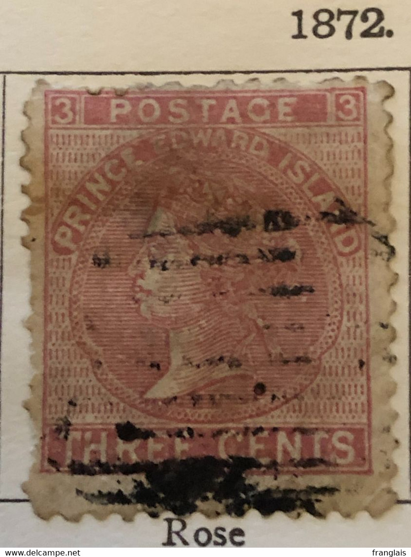 PRINCE EDWARD ISLAND  1872  3c Rose FU  CV £48 - Used Stamps