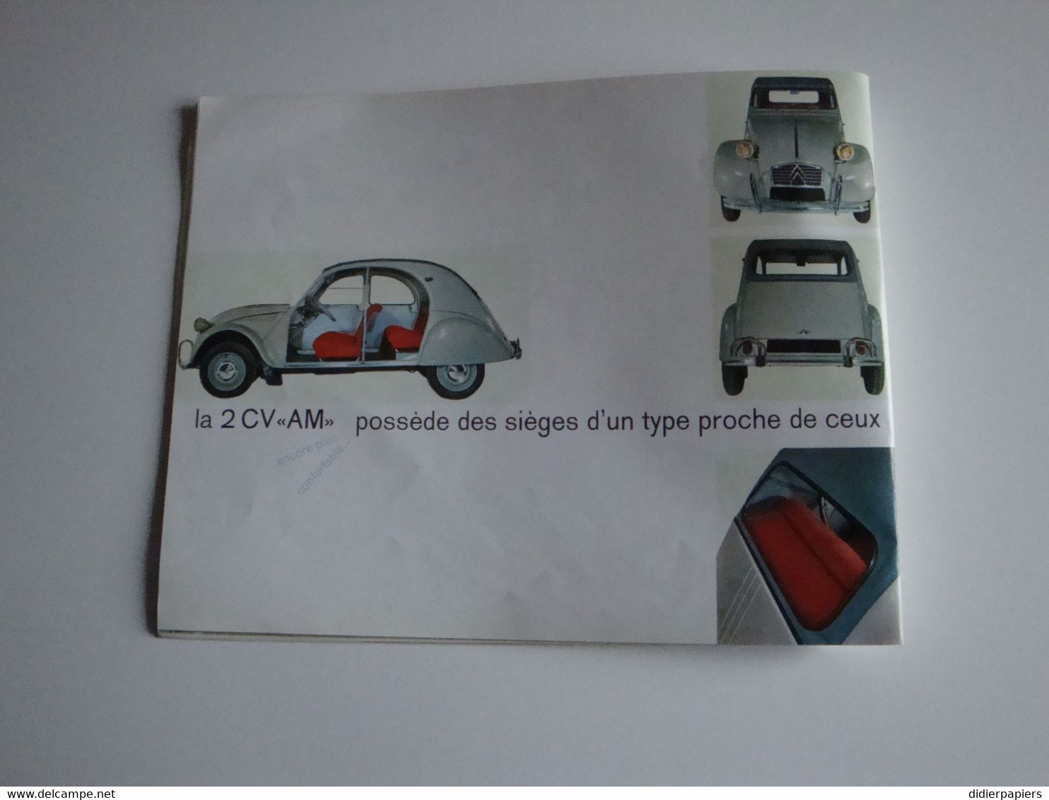 Plaquette Originale CITROËN 2CV "AM" Série Avec Plus D'options - Automobilismo