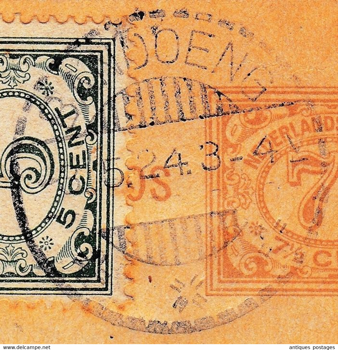 Entier Postal Bandoeng 1924 Bandung Java Indonésie Ned Indie Bruxelles Belgique - Nederlands-Indië