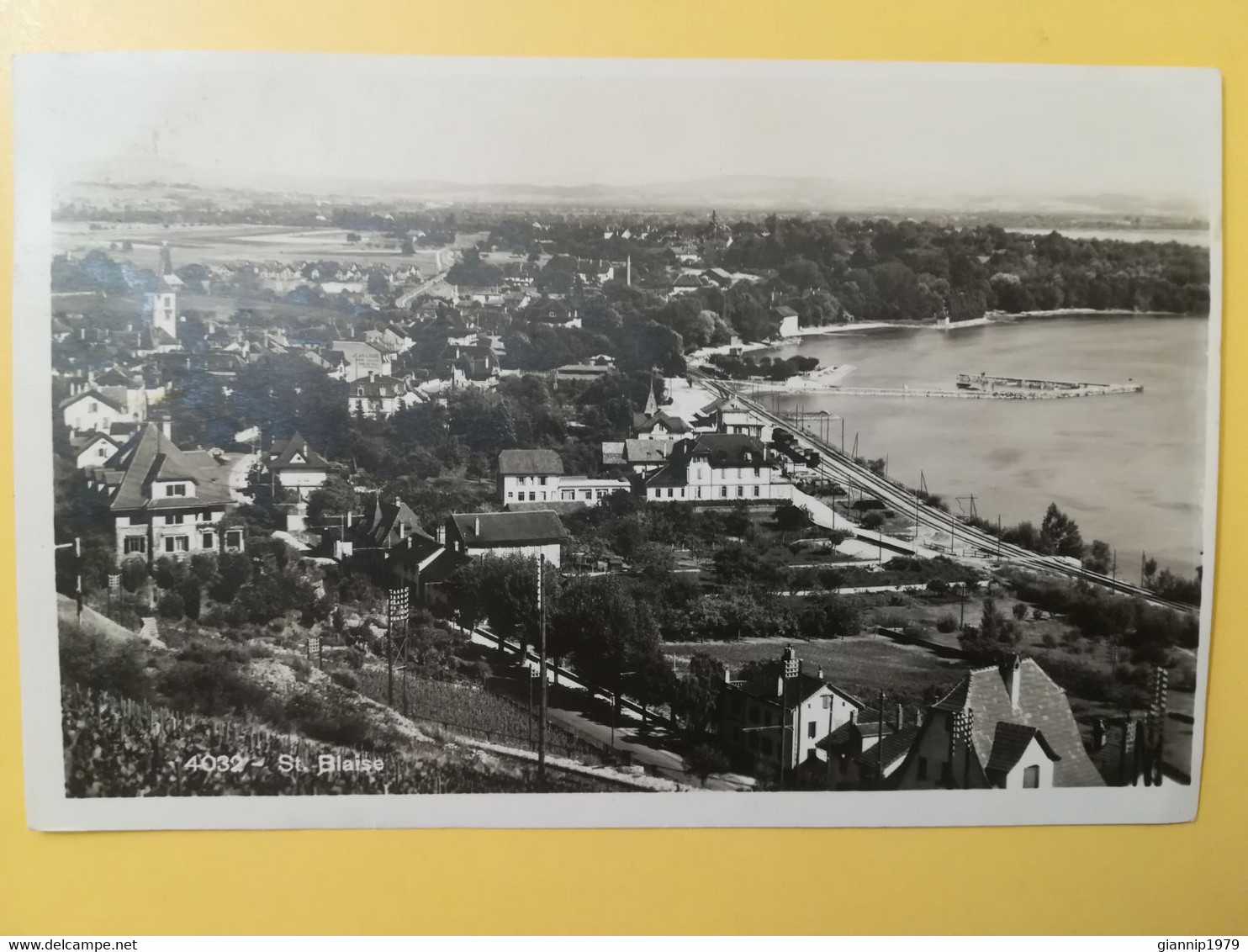 CARTOLINA POSTCARDS SVIZZERA HELVETIA SUISSE 1934 ST. BLAISE VIEW VUE BOLLO TELL OBLITERE' - Saint-Blaise