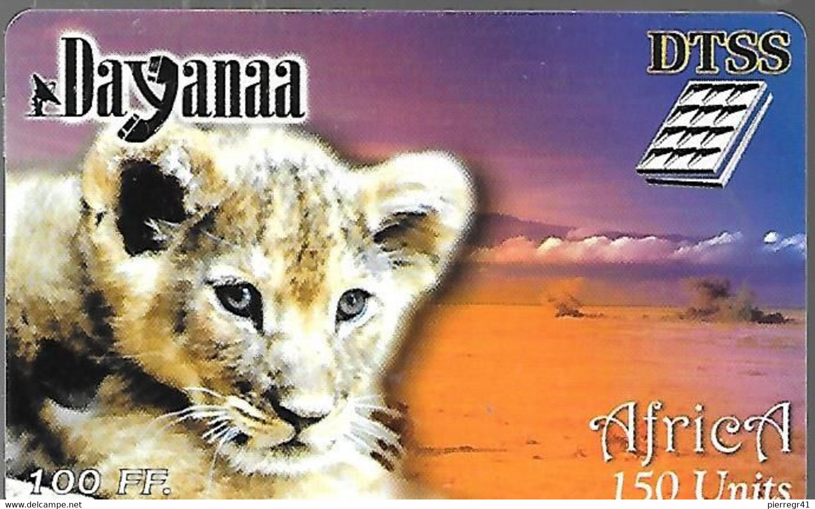 CARTE-PREPAYEE-150U-DTSS-DAYANAA-AFRICA-LIONCEAU-31-12-2000-Code Sur Fond Gris-Autocollant N)° Acces Télép-GRATT EE-T BE - Dschungel