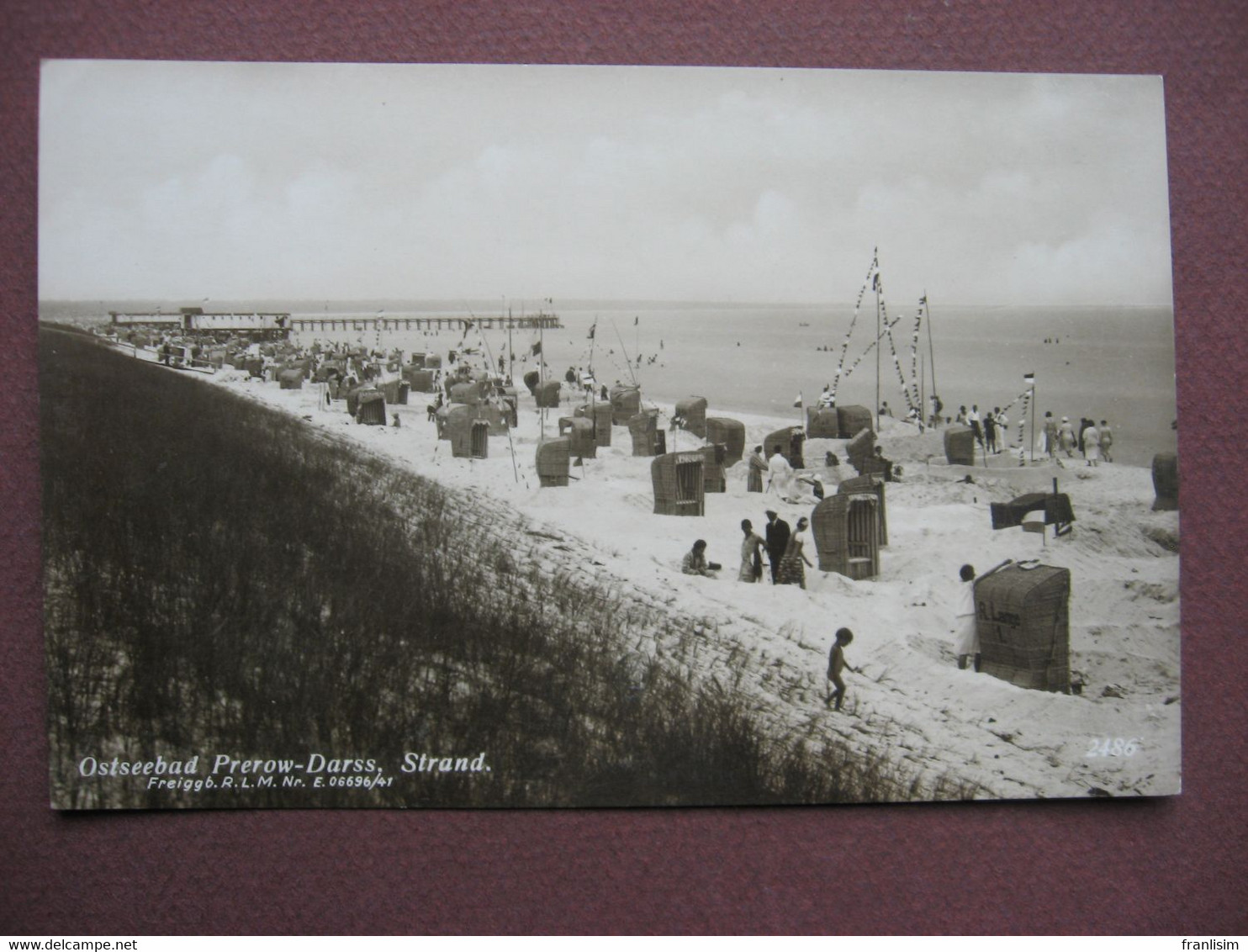 CPA PHOTO Ostseebad PREROW DARSS Strand.  ANIMATION CABINES DE PLAGE EN OSIER - Fischland/Darss