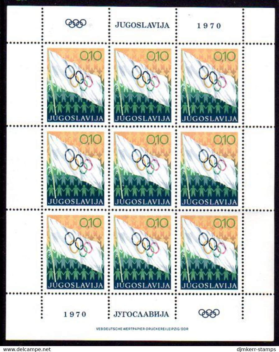 YUGOSLAVIA 1970 Olympic Week Obligatory Tax Stamp In  Sheetlet MNH / **.  Michel ZZM 39 - Beneficenza