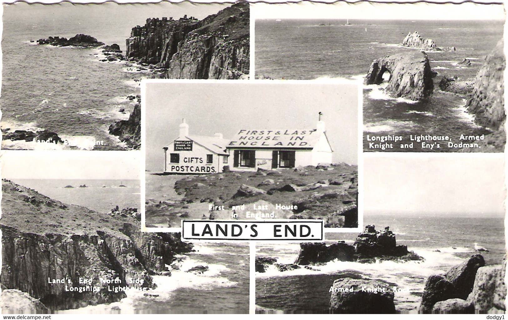 SCENES FROM LANDS END, CORNWALL, ENGLAND. Circa 1962 USED POSTCARD Ap3 - Land's End