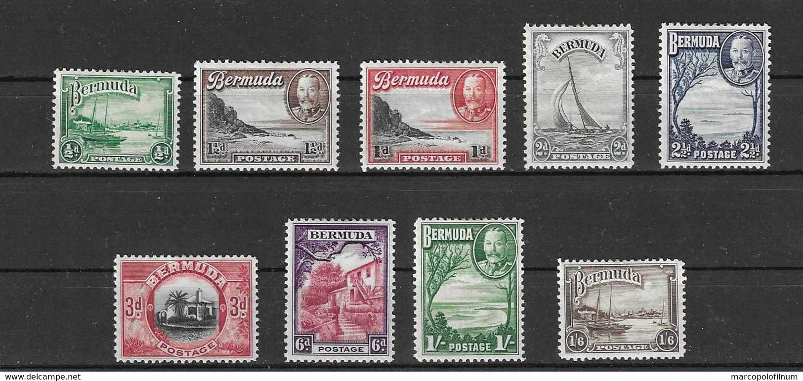 1936 -BERMUDA - CATAL. STANLEY G. N.98/106 - LIGHTLY HINGED - - Bermudes