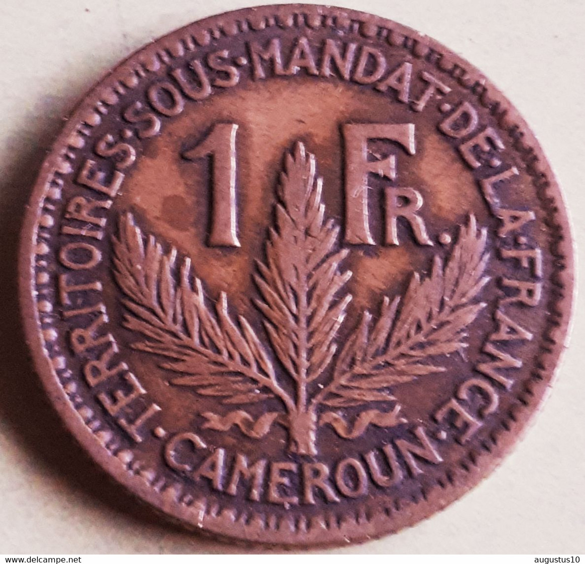 CAMEROUN / Kameroen : SCHAARSE 1 FRANC 1924  KM 2 - Cameroon