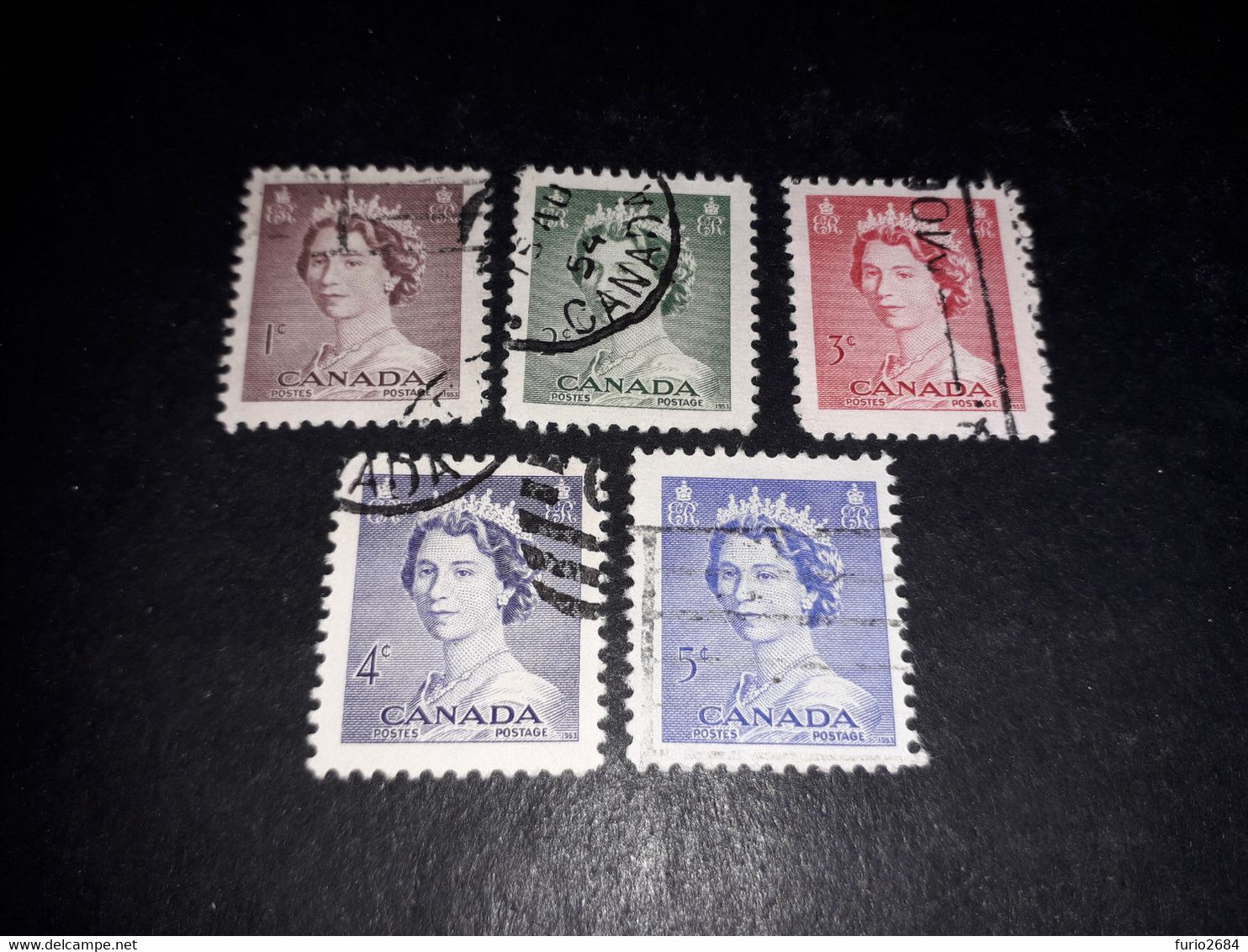 02AL09 CANADA QUEEN ELIZABETH 5 VALORI MISTI "O" - Other & Unclassified