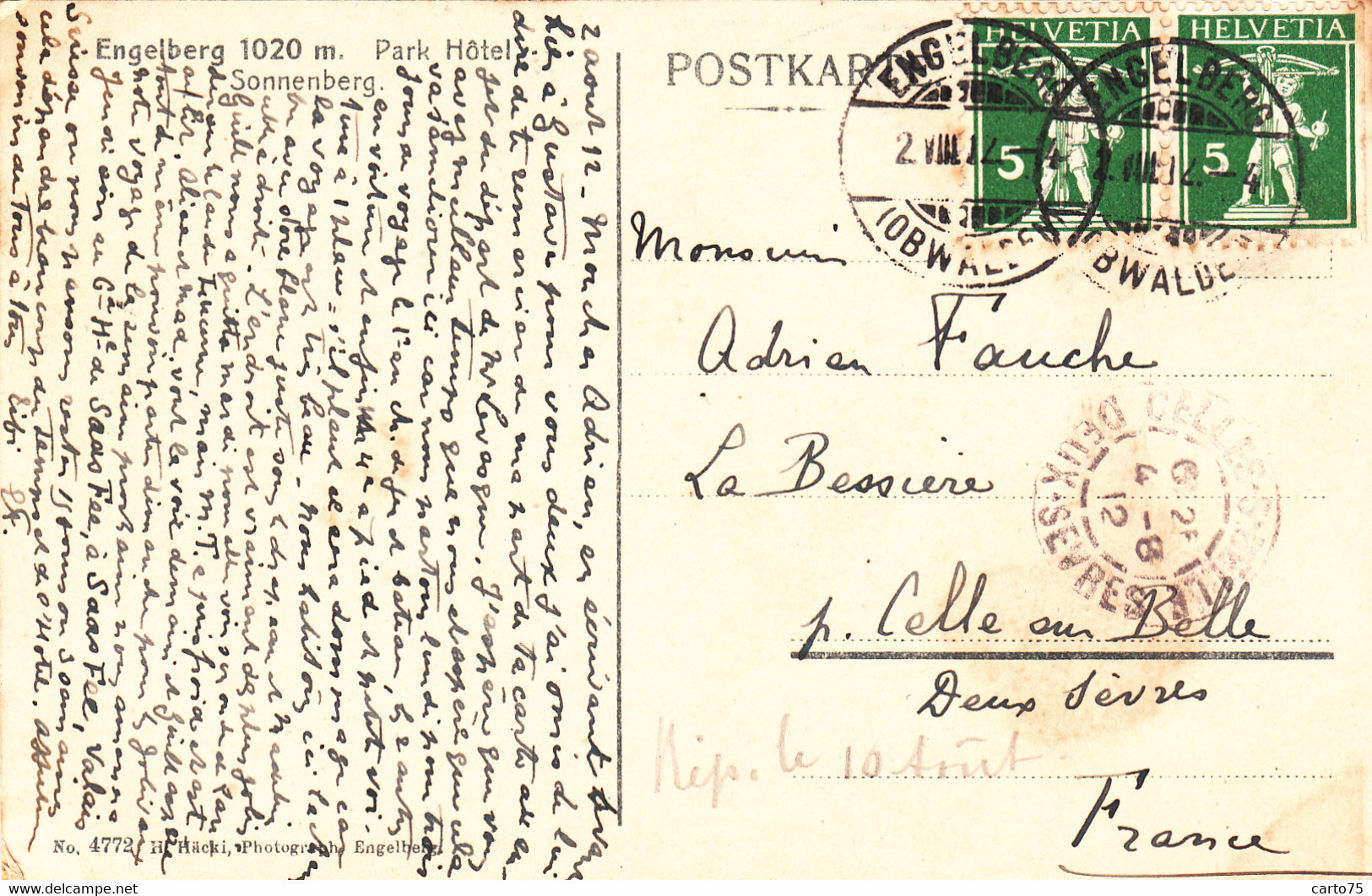 Suisse - Engelberg - Park-Hôtel Sonnenberg - Postmarked 1912 - Engelberg