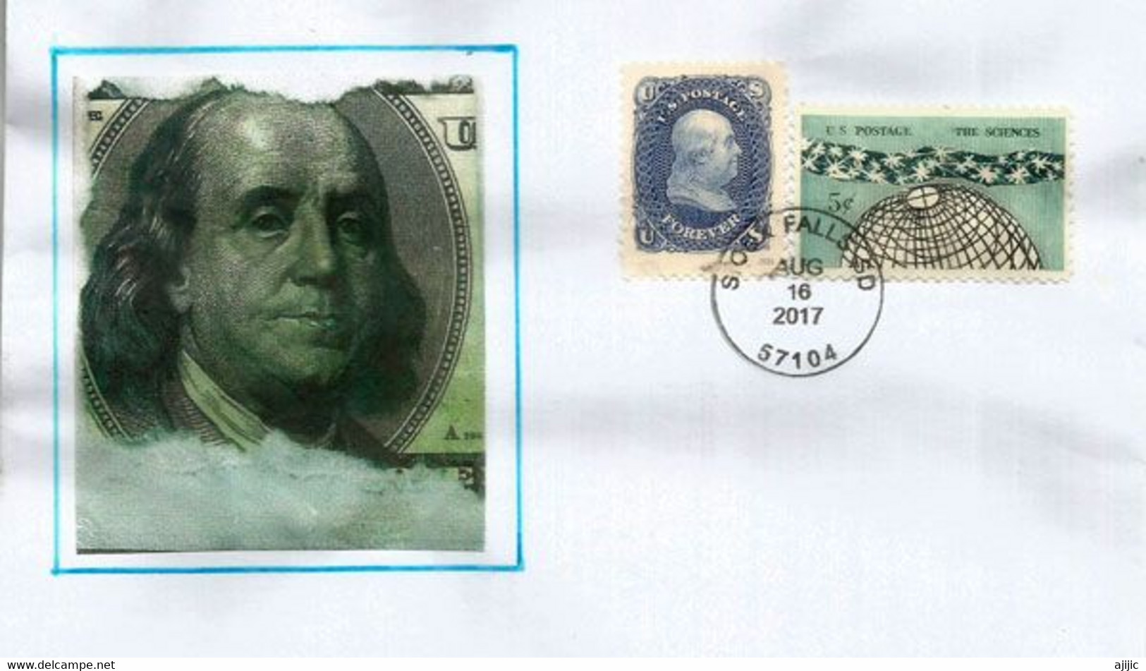 USA. George Washington.Founding Father & First President Of The United States . Letter Sioux Falls.South-Dakota - George Washington