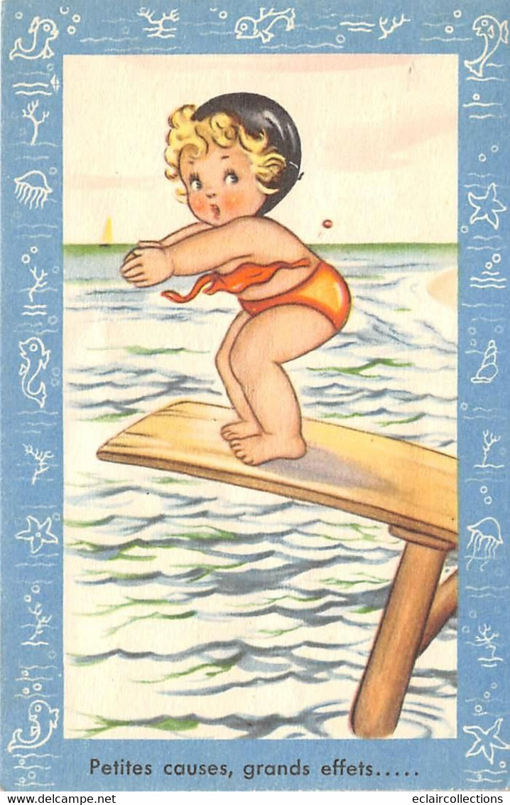 Illustrateur Enfant :  Natation. Plongeon     ( Bte A)   (voir Scan) - 1900-1949