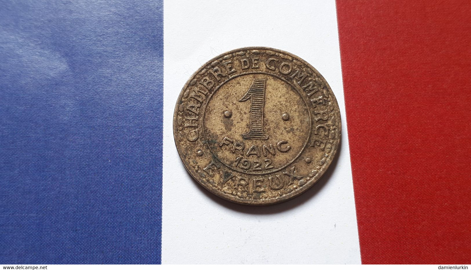 FRANCE EVREUX 1 FRANC NECESSITE 1922 CHAMBRE DE COMMERCE - Monétaires / De Nécessité