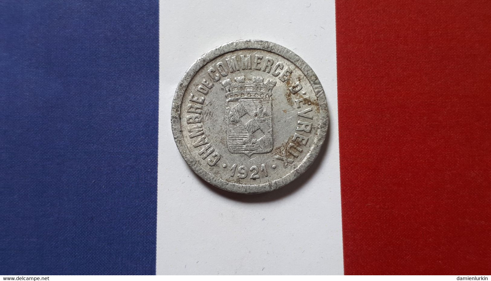 FRANCE EVREUX 10 CENTIMES NECESSITE 1921 CHAMBRE DE COMMERCE - Monétaires / De Nécessité