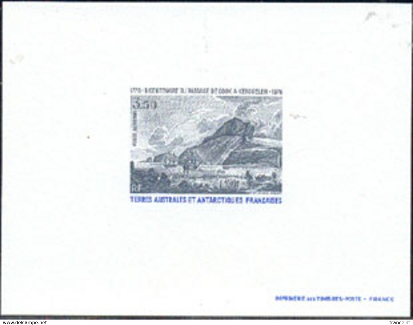 F.S.A.T.(1976) Cook's Ship At Kerguelen. Deluxe Sheet. Scott No C46, Yvert No PA47. - Imperforates, Proofs & Errors