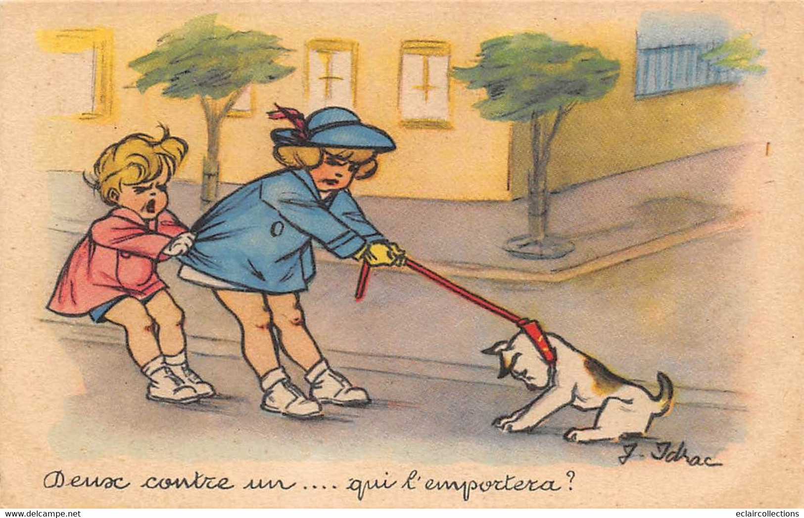 Illustrateur Enfant :    Idrac.    Enfants Chien  Style G . Bouret      ( Bte A)   (voir Scan) - 1900-1949