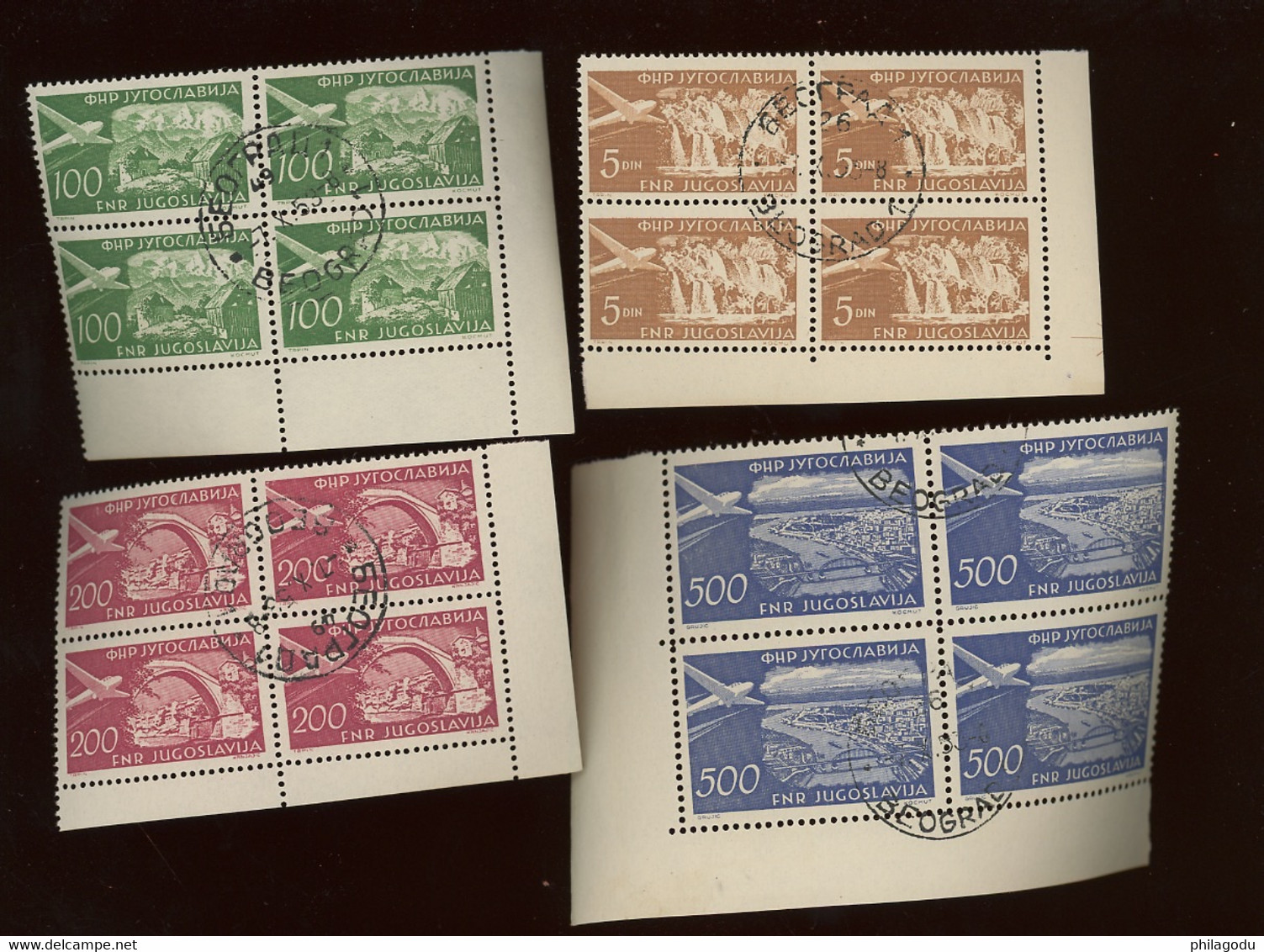 1951   Ø airmail With Gum. 12 X 4 Valeurs.   Cote. 34,-euros  Michel Complete Satz - Luchtpost