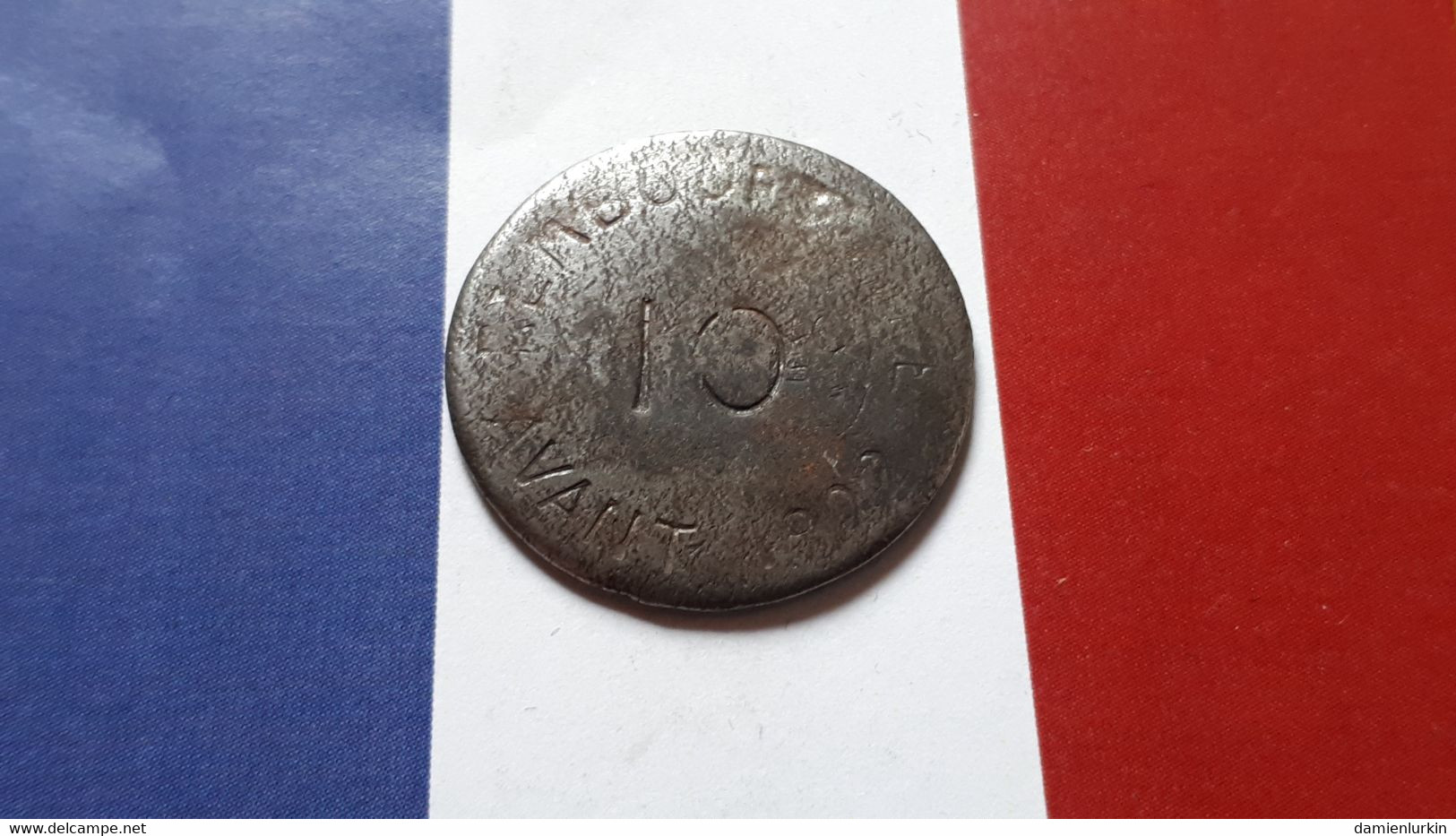 FRANCE BAYONNE 10 CENTIMES NECESSITE 1917-1922 CHAMBRE DE COMMERCE FER FRAPPE MEDAILLE - Monétaires / De Nécessité