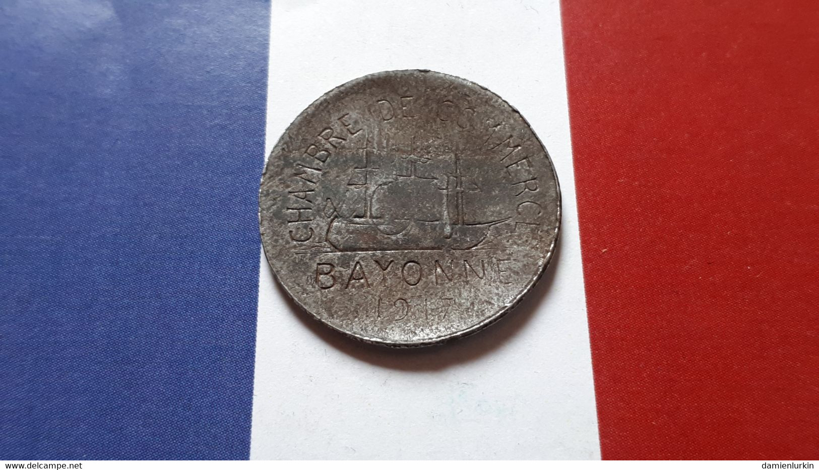 FRANCE BAYONNE 10 CENTIMES NECESSITE 1917-1922 CHAMBRE DE COMMERCE FER FRAPPE MEDAILLE - Monétaires / De Nécessité