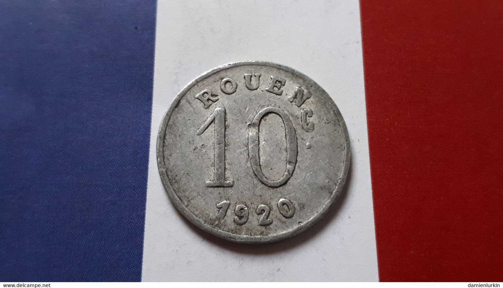 FRANCE ROUEN 10 CENTIMES NECESSITE 1920 LIGUE DES COMMERCANTS FRAPPE MEDAILLE - Monétaires / De Nécessité