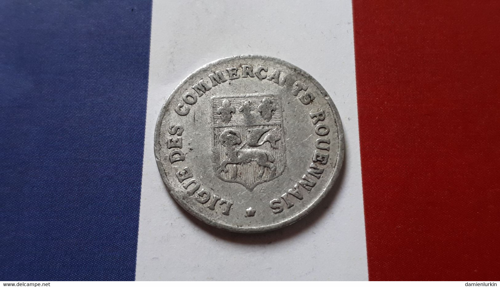 FRANCE ROUEN 10 CENTIMES NECESSITE 1920 LIGUE DES COMMERCANTS FRAPPE MEDAILLE - Monétaires / De Nécessité