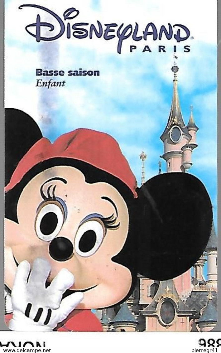 PASS-DISNEYLAND-PARIS-1999- HIVER-MINNIE-ENFANT-V°SPE OS-99/02/MIN -V° 111 Bizarre ???-SPEOS 99/02/MIN-TBETB E - Disney-Pässe