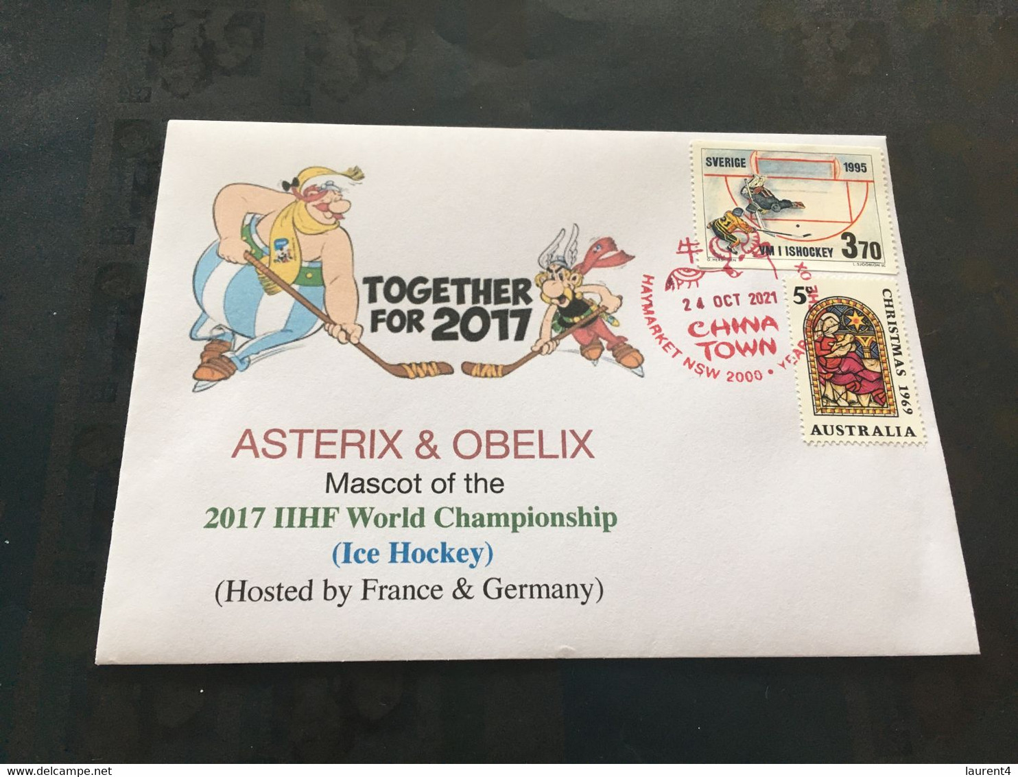 (5 D 12) Asterix & Obelix - Asterix &Obelix Mascot Of The 2017 Ice Hockey Champioship 2017 (Sweden ICE-HOCKEY Stamp) - Andere & Zonder Classificatie