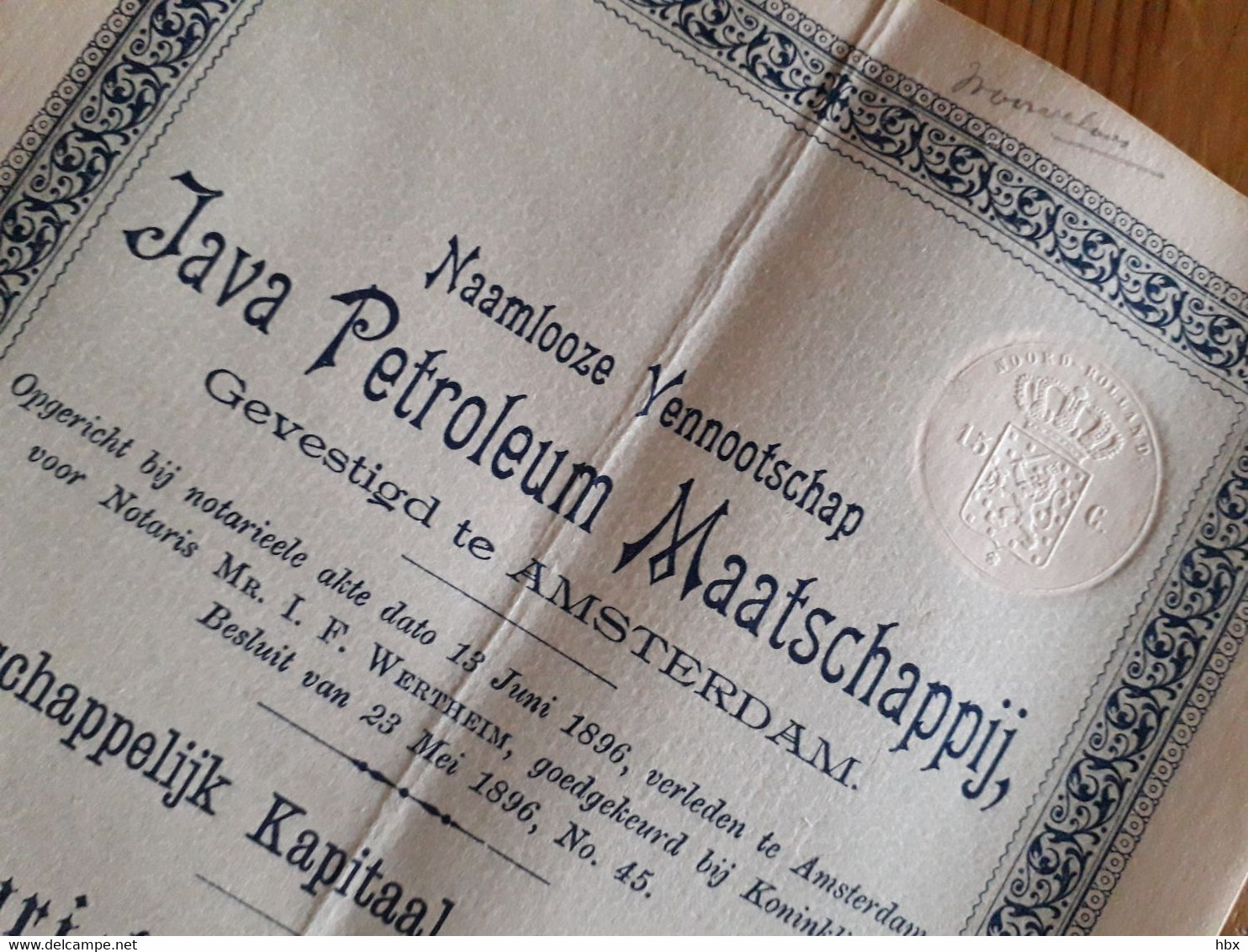 Indonesia: Java Petroleum Maatschappij - 1896 - Petróleo