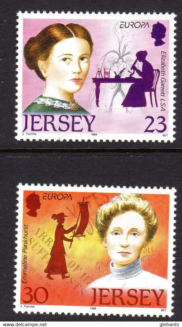 GB JERSEY - 1996 EUROPA FAMOUS WOMEN SET (2V) FINE MNH ** SG 739-740 - Jersey