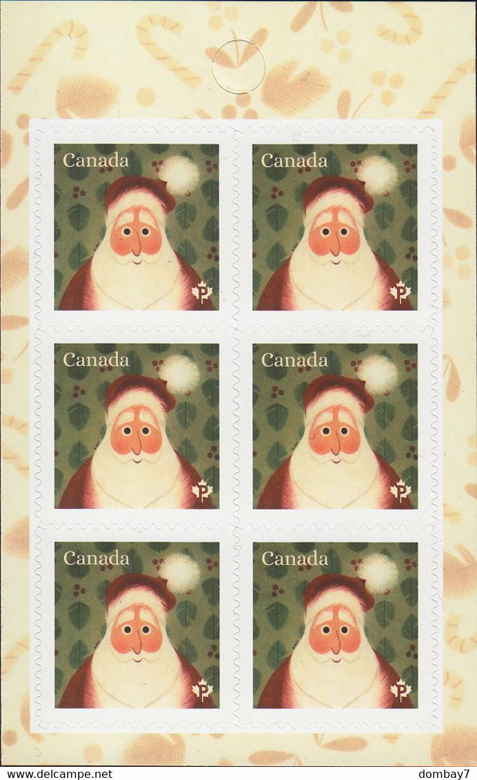 Qc. SANTA CLAUS - CHRISTMAS PORTRAITS = FRONT Booklet Page Of 6 Stamps MNH Canada 2021 - Unused Stamps