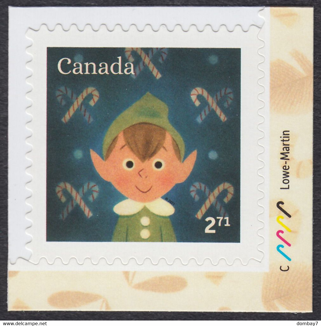 Qc. SANTA CLAUS, DEER, ELF - CHRISTMAS = Set Of 3 Stamps With CANDY CANE Colour ID - TRAFFIC LIGHTS - MNH Canada 2021 - Ongebruikt