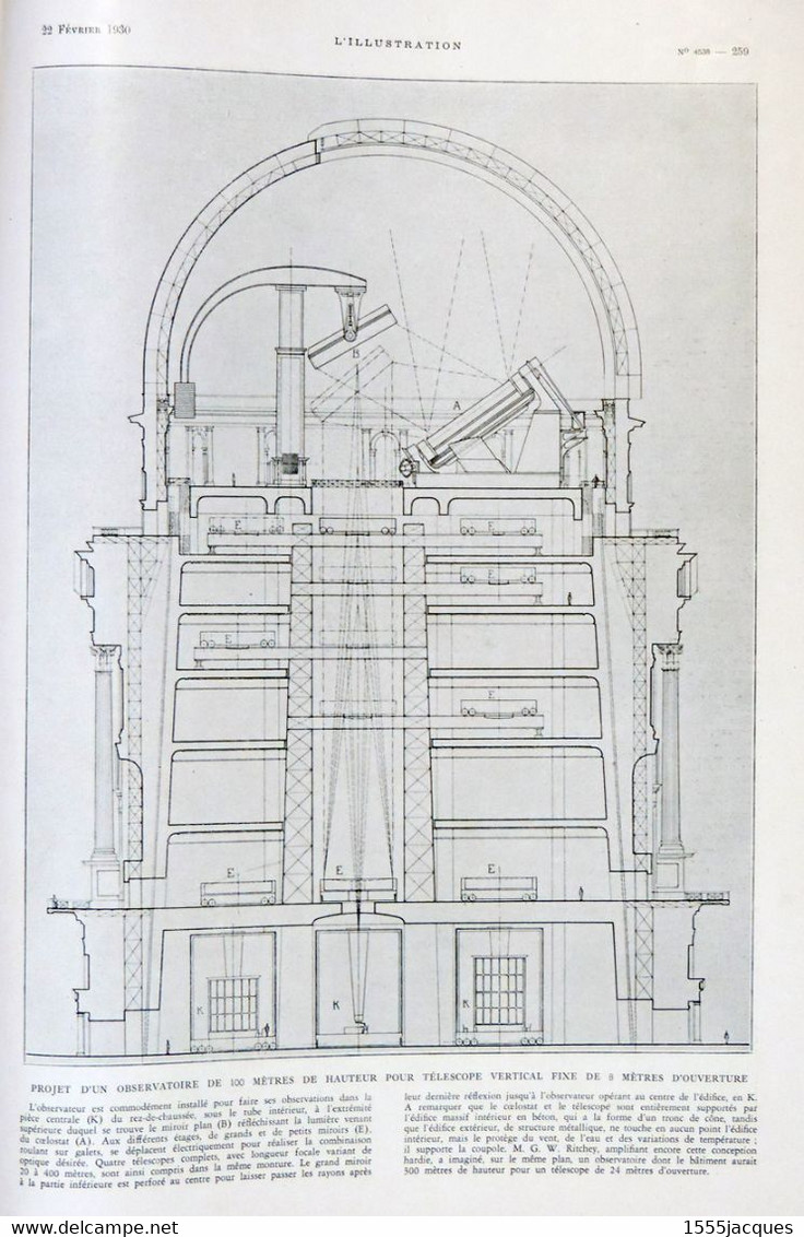 L'ILLUSTRATION N° 4538 22-02-1930 SIMONOF PONDICHÉRY HERNANI SUEZ COURMAYEUR OLÉRON SAINTE-CHAPELLE ASTRONOMIE HOCKEY