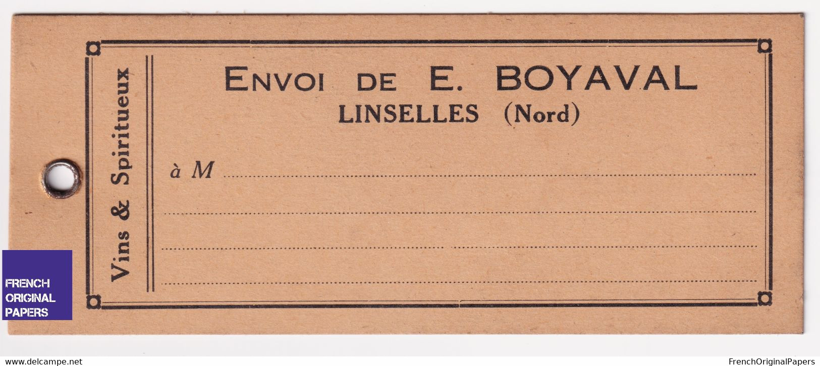LOT DE 3 - Rare étiquette Livraison - Linselles Nord Vins Et Spiritueux Boyaval 1920s Vin œnologie Commerce  A63-30 - Publicidad