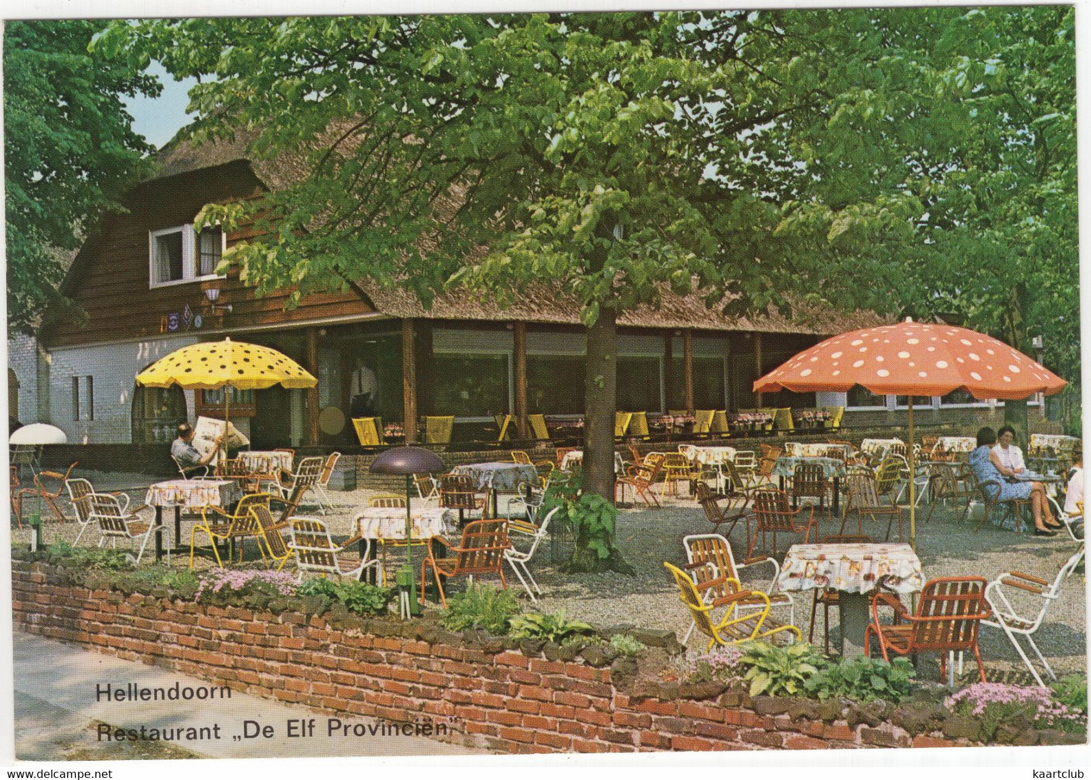 Hellendoorn - Sprookjestuin, Restaurant  'De Elf Provinciën' - (Overijssel,Nederland/Holland)  L 764 - Parasols, Terras - Hellendoorn