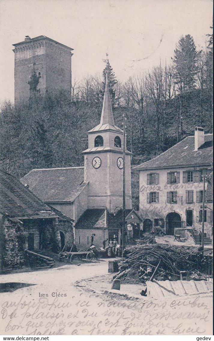 Les Clées VD, L'Eglise, La Croix Blanche Et Téléphone (530) - Les Clées