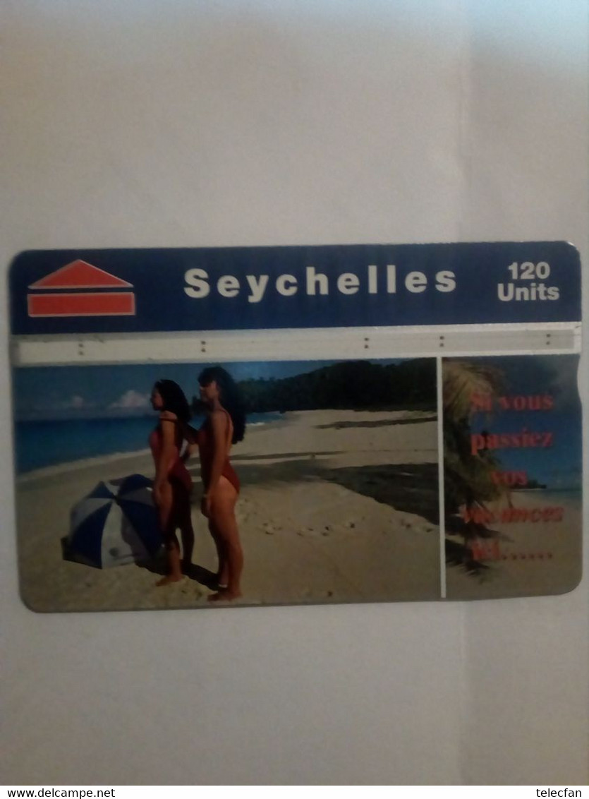 SEYCHELLES LANDIS GYR BEACH PLAGE GIRLS FILLES DES SEYCHELLES 120U UT N° 708A.... - Seychelles