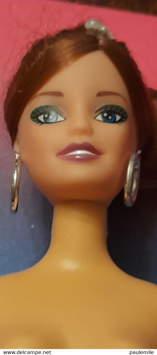 POUPEE COLLECTION  CHEVEUX LEN CHIGNON  BRUNE - Barbie