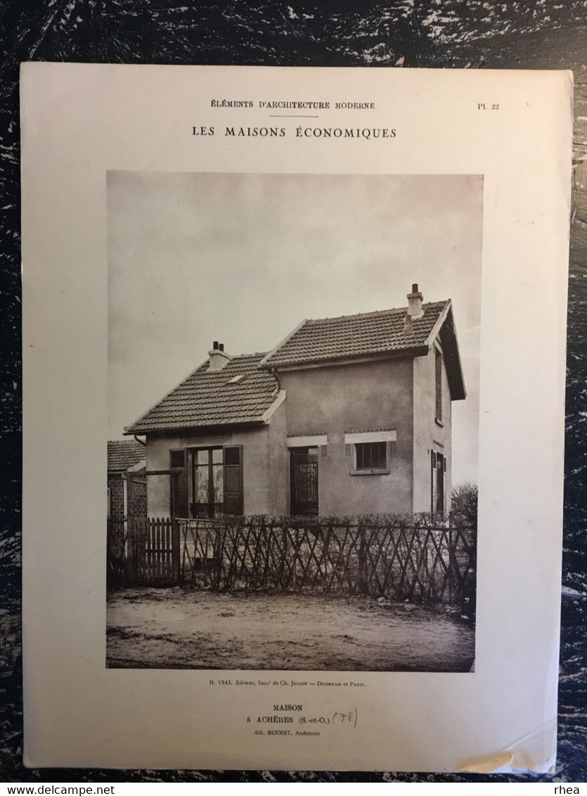 ARCHITECTURE - ACHERES 78 - BERNET Architecte - Les Maisons économiques - Maison Et Plan - 2 Planches - Architecture
