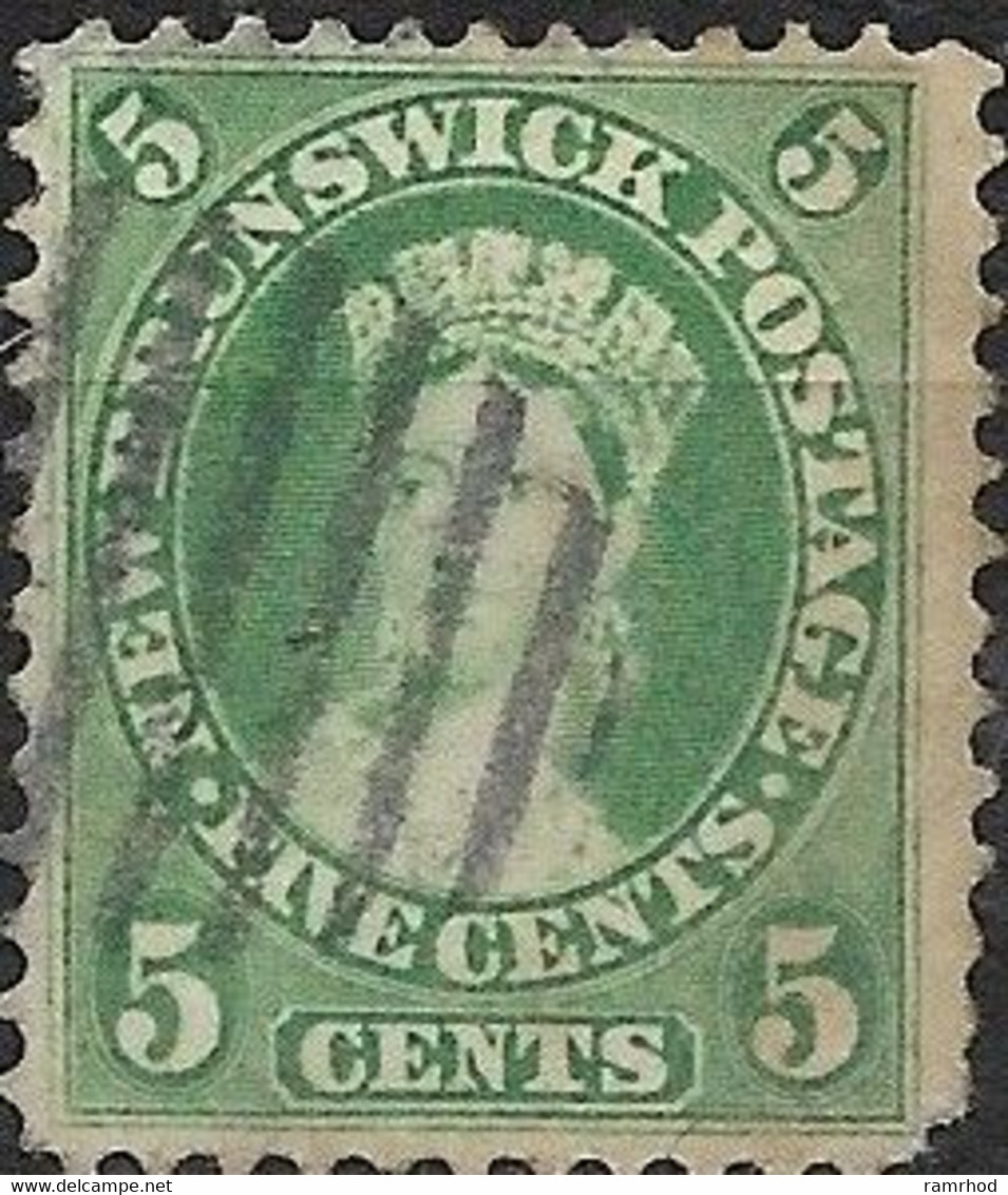 NEW BRUNSWICK 1860 Queen Victoria - 5c - Green FU - Gebruikt