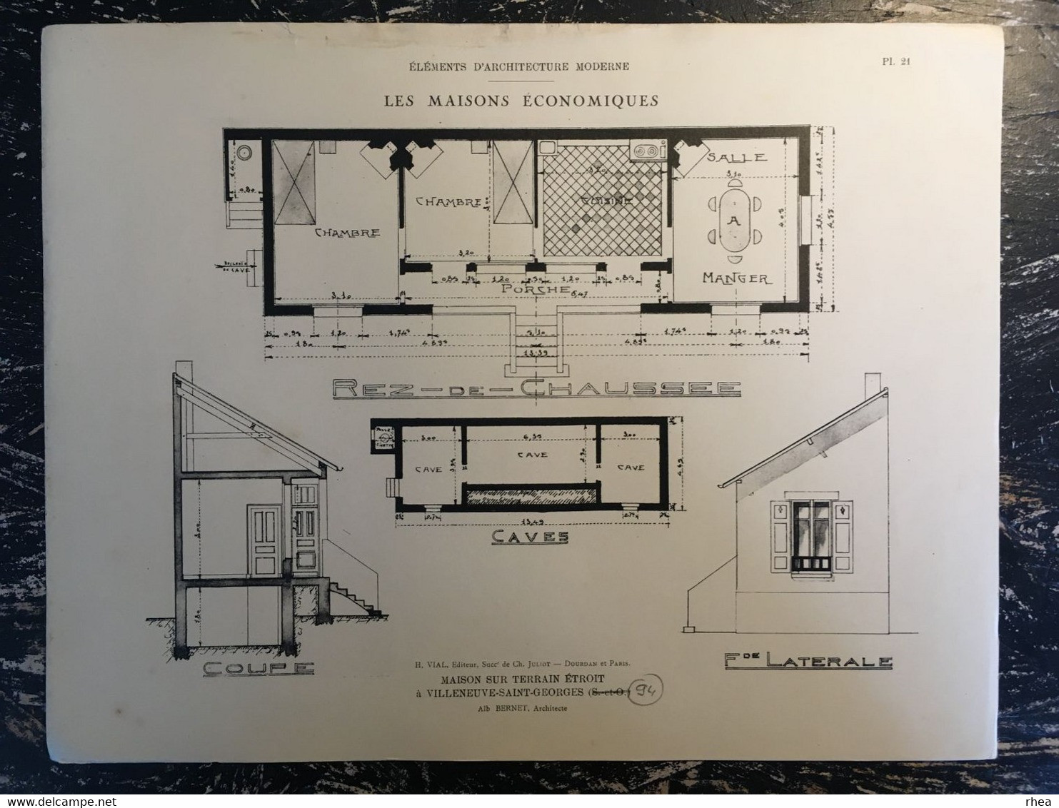 ARCHITECTURE - VILLENEUVE-ST-GEORGES 94 - BERNET Architecte - Les Maisons économiques - Maison Et Plan - 2 Planches - Architektur