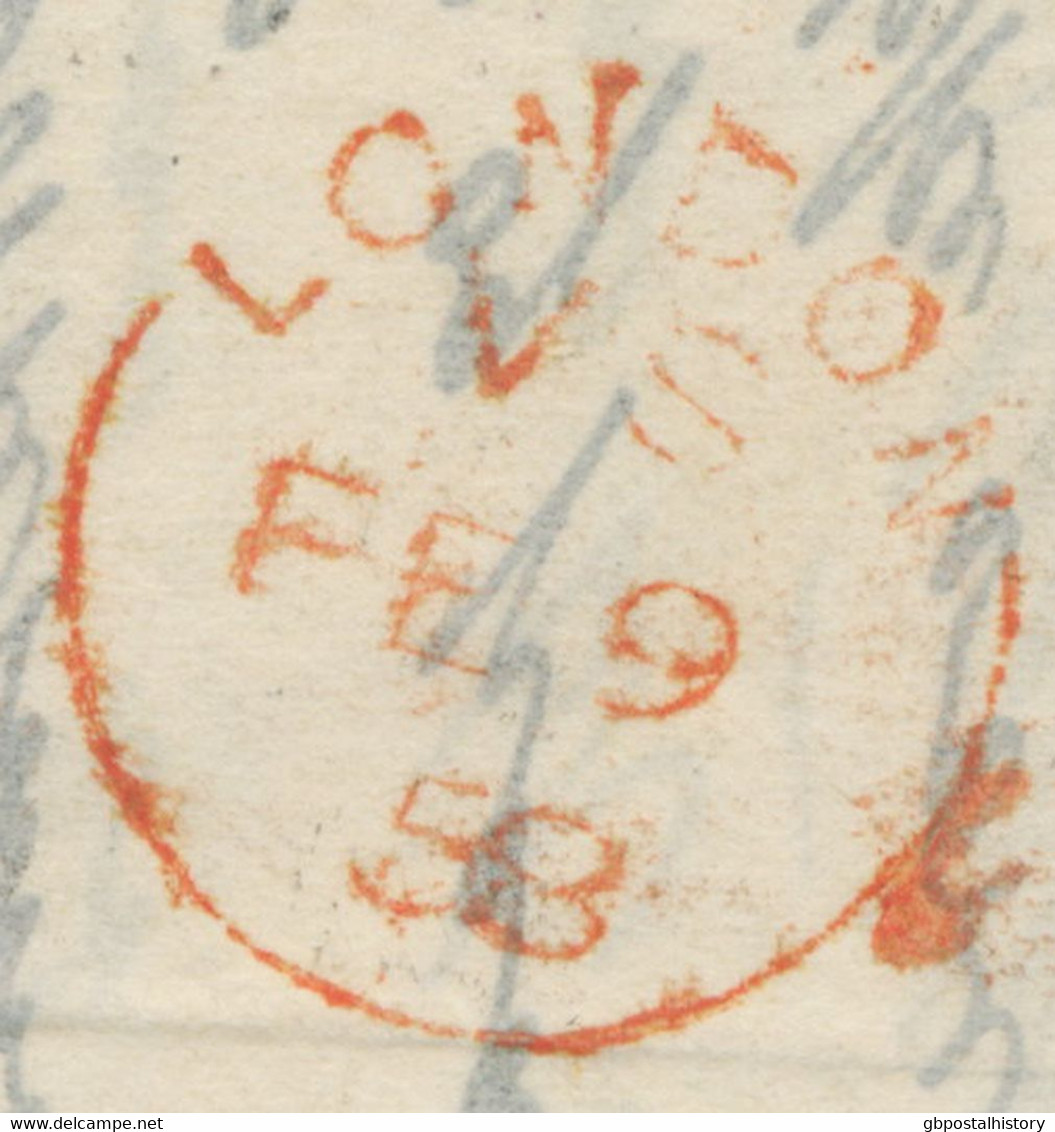GB 1858, QV 1 D Red Stars (GH) Together With 4 D Rose-carmin On Very Fine Cover Tied By Numeral „947“ (HARTLEPOOL) - Briefe U. Dokumente