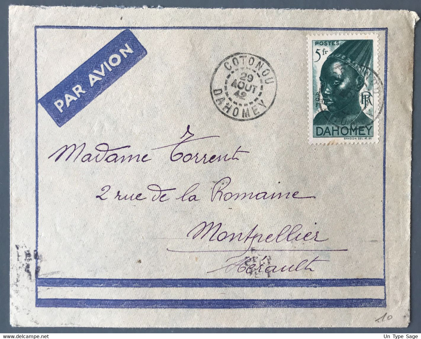 Dahomey N°139 Seul Sur Enveloppe TAD Cotonou, Dahomey 29.8.1942 - (C1650) - Storia Postale