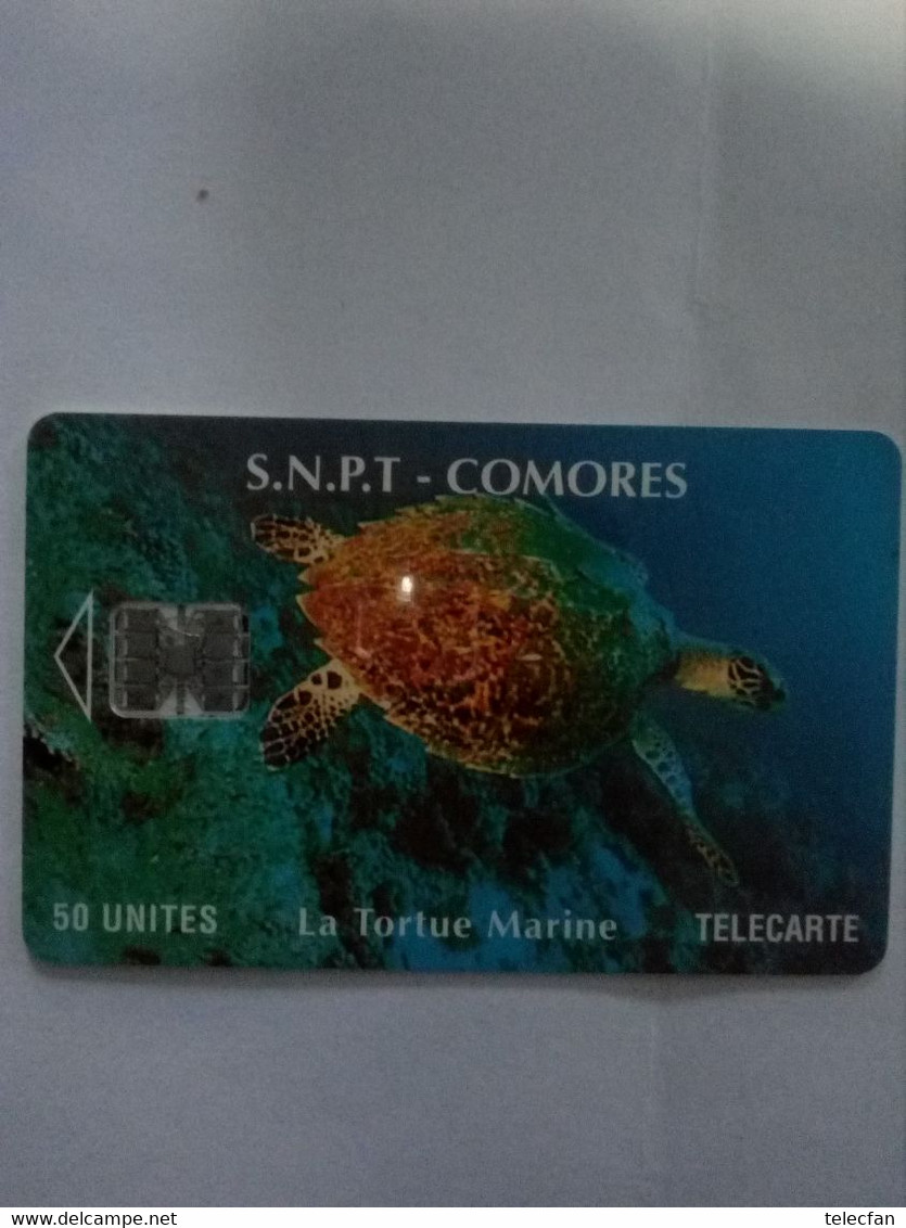 COMORES TORTUE MARINE 50U SC7 UT NON NUMEROTEE NO NUMBER - Schildpadden