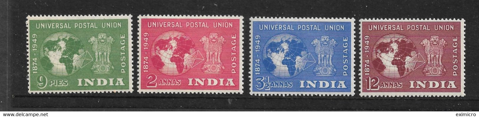 INDIA 1949 UPU SET SG 325/328 LIGHTLY MOUNTED MINT Cat £32 - Unused Stamps