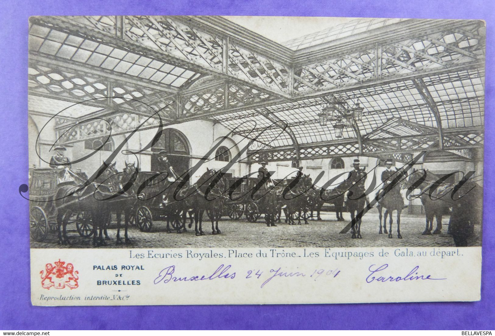 Ecuries Royales Place Du Trone Sellerie.  & Equipage De Gala-Cheval Paarden 2 X Cpa 1902 - Chevaux