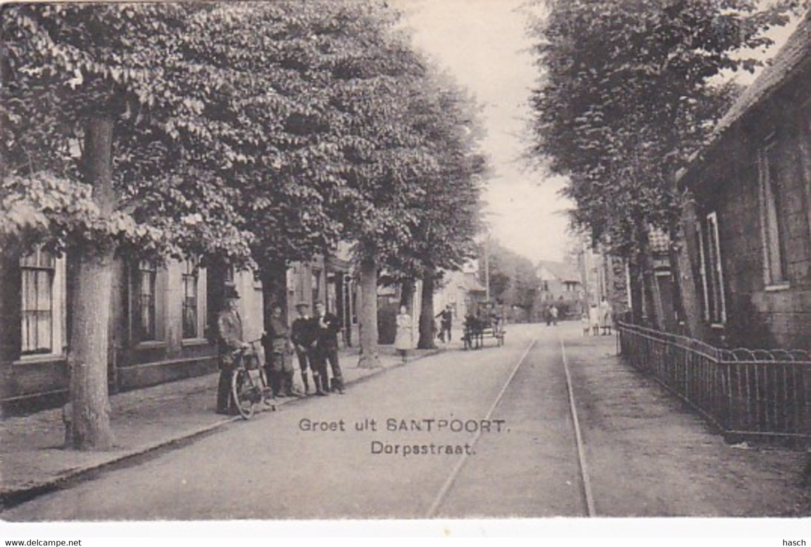 1887	30	Santpoort Groet Uit, Dorpstraat (minuscule Vouwen In De Hoeken) - Other & Unclassified