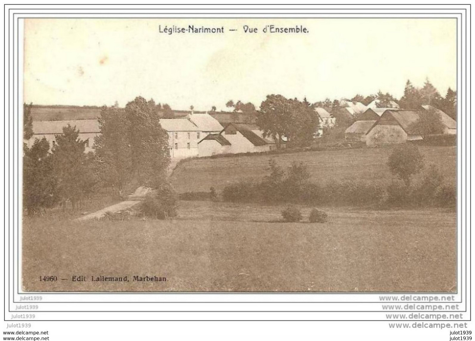 NARCIMONT ..-- LEGLISE ..-- Vue D'ensemble . 1909 Vers VOTTEM ( Mr Mme SCHEEREN ) . Voir Verso . - Léglise