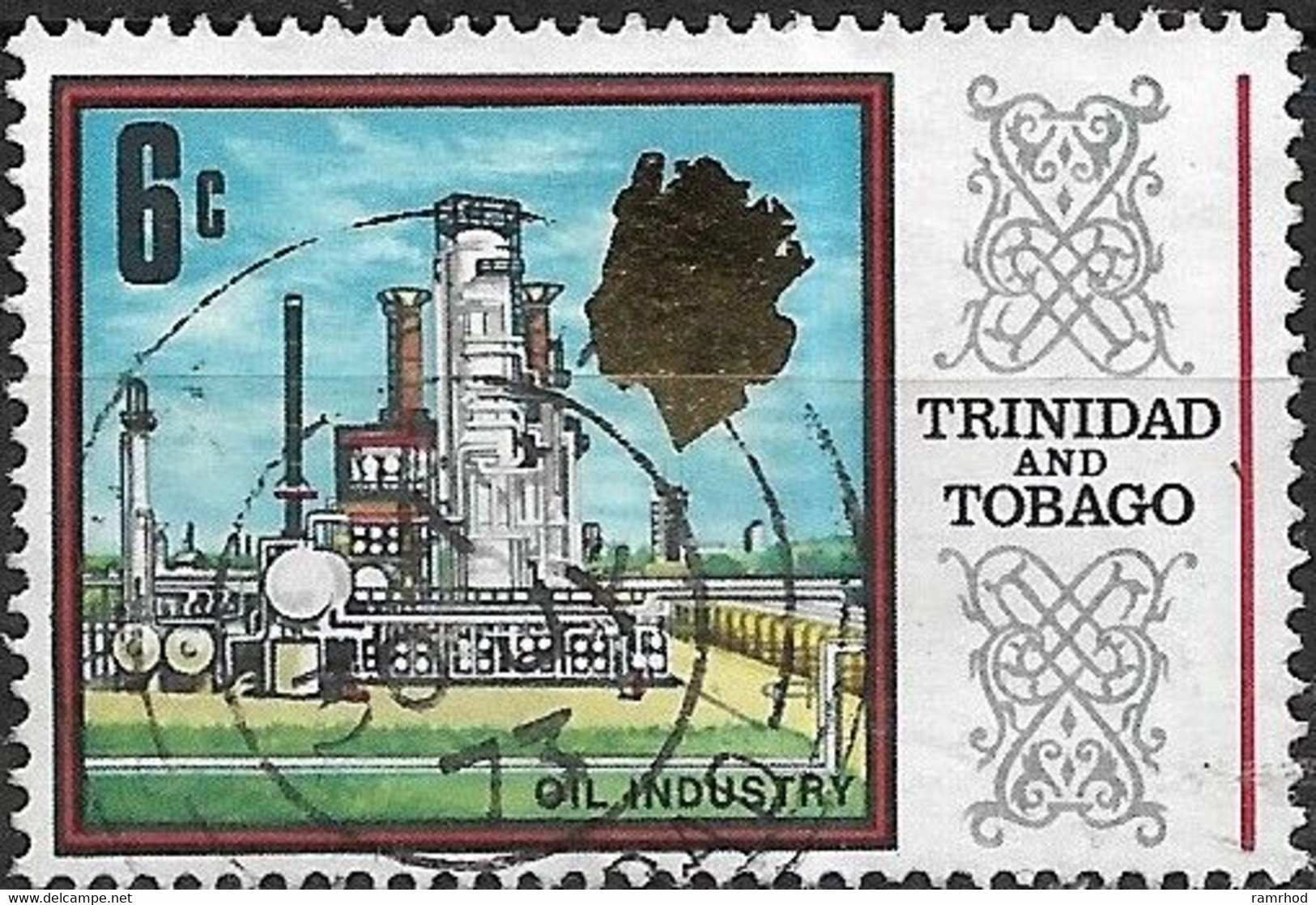 TRINIDAD AND TOBAGO 1969 Oil Refinery - 6c - Multicoloured FU - Trinidad & Tobago (1962-...)