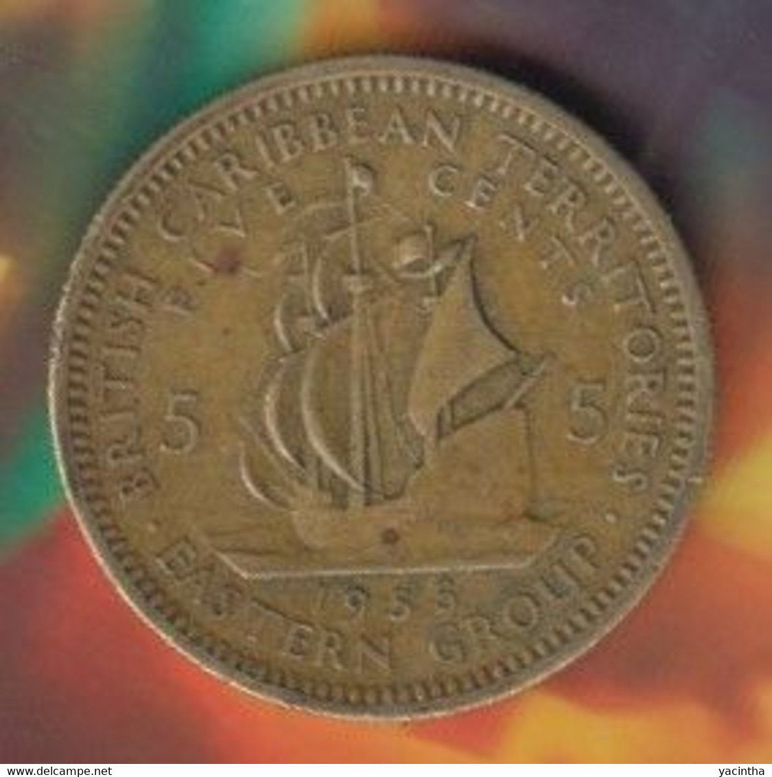 @Y@    Brits  Eastern Group   Caribbean Territories     5 Cent  1955  (4985) - East Caribbean States