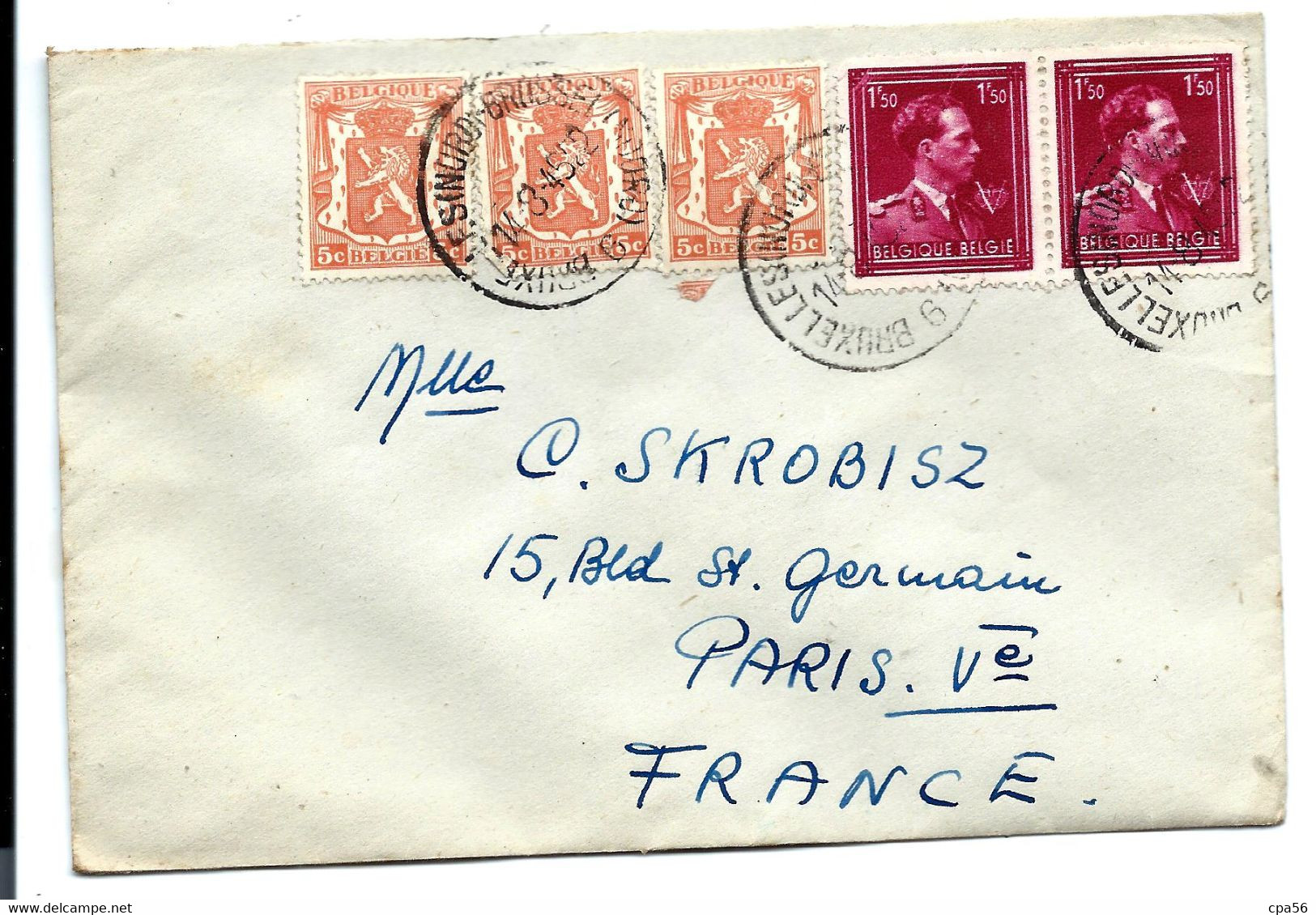 Affranchissement Composé à 3F15 - Sur Enveloppe - 1935-1949 Petit Sceau De L'Etat